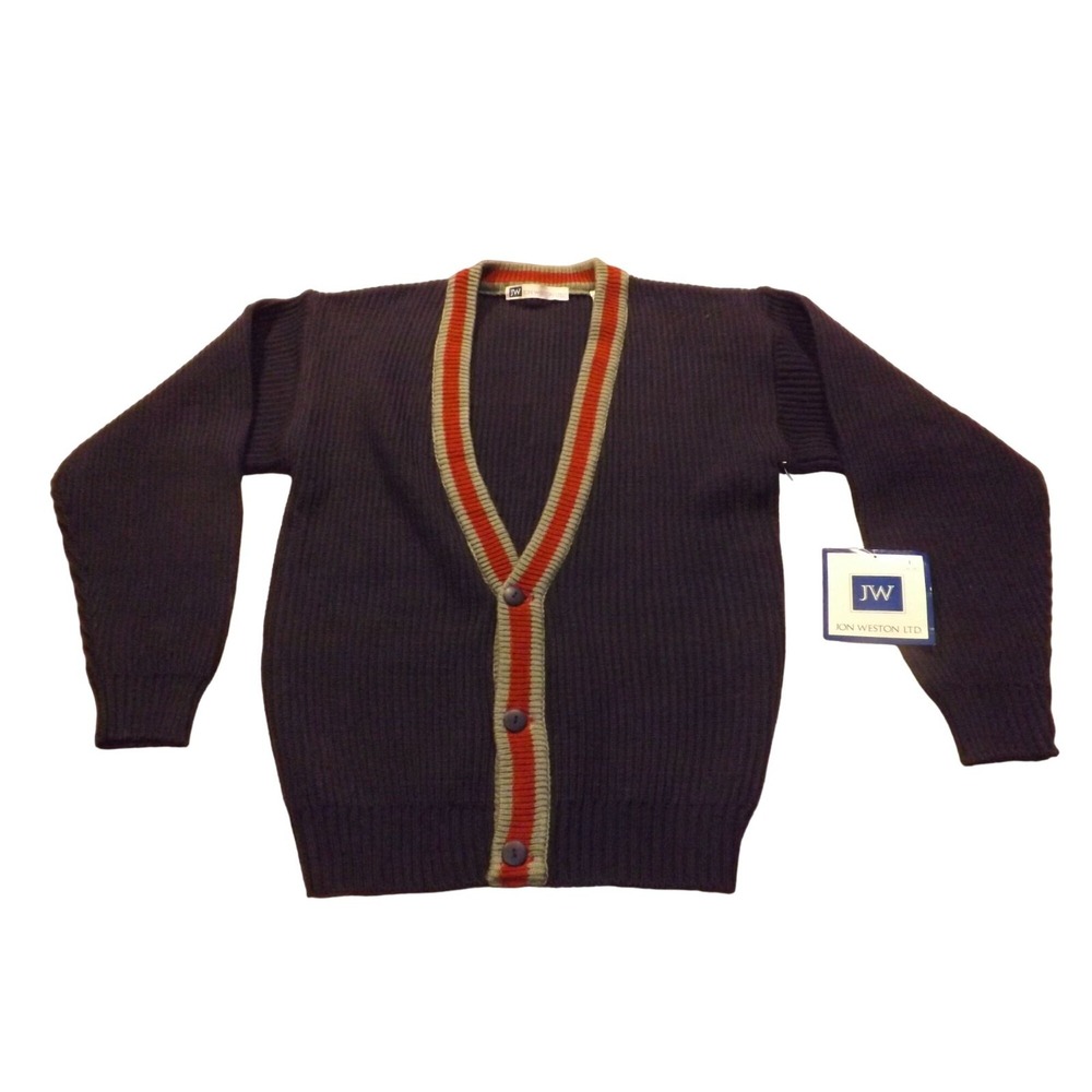 Vintage Jon Weston LTD Cardigan Sweater Women Size Large 16-18 Blue NWT USA Made